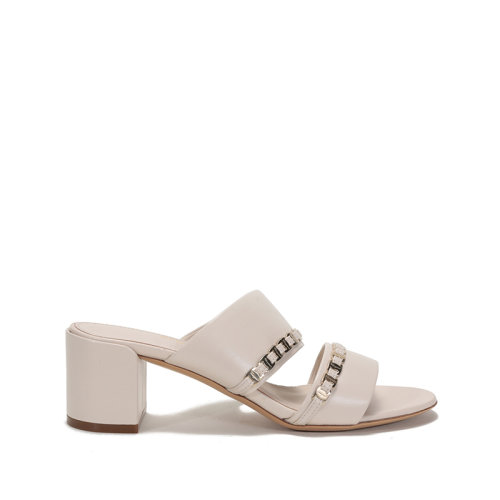 Salvatore Ferragamo/菲拉格慕  女士TRABIA系列羊皮VARA粗跟涼鞋拖鞋 0733805
