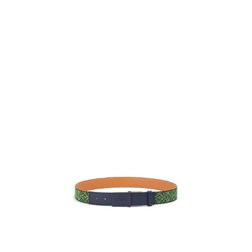  LOEWE羅意威 22年秋冬 男士 腰帶 Plaque belt in Anagram jacquard and calfskin E619Z20X06-