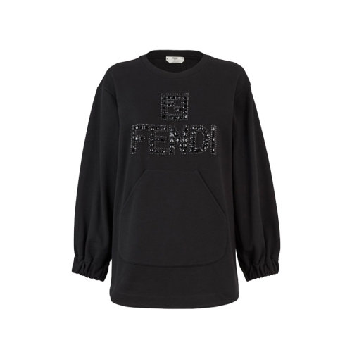  FENDI/芬迪  女裝 女士品牌字母LOGO黑色時尚百搭棉質圓領秋冬女衛衣 FS7158A7W7F0GME