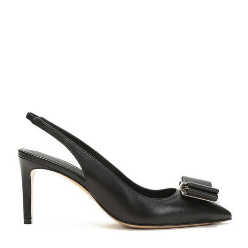 SalvatoreFerragamo/菲拉格慕 女士ZAHIR系列皮革雙蝴蝶結露跟鞋高跟鞋 0714964