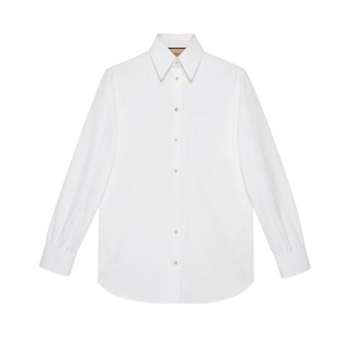  GUCCI古馳 22年秋冬 男士 棉府綢襯衫 672135 Z365G 9000 預定商品2-6周發貨