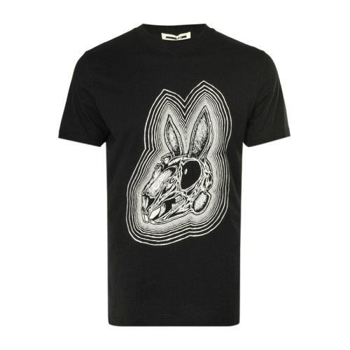 Alexander McQueen/亞歷山大麥昆  男裝 服裝黑色棉質圖案印花 男士短袖T恤