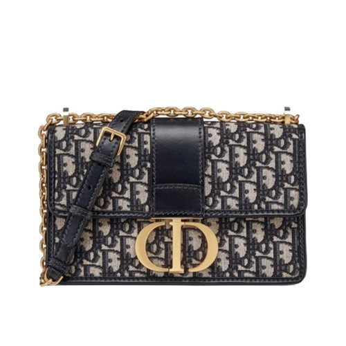 DIOR/迪奧 Oblique印花 30 Montaigne 蒙田盒子包 刺繡老花滿印 金屬鏈條單肩斜挎包 女包 M9208UTZQ_M928