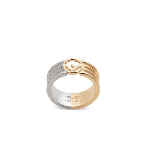 FENDI/芬迪  F IS FENDI系列 女士金色鈀色金屬新Fendi徽標戒指8AG796A44FF0F0N
