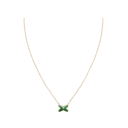 Chaumet/尚美  JEUX DE LIENS系列 女士18k金玫瑰金玉石切割鉆石項鏈085106