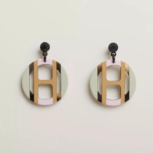 HERMES愛馬仕 22年秋冬 女士 耳環 Boucles d%26s;oreilles H Equipe H057086FL13