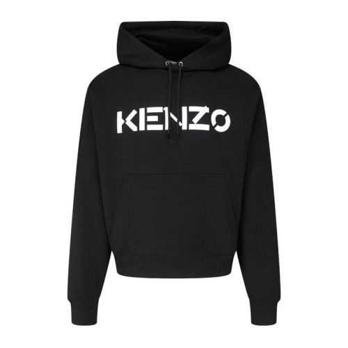 KENZO/高田賢三 男士黑色徽標印花連帽衫衛衣長袖男裝上衣 FA65SW3004MD-99