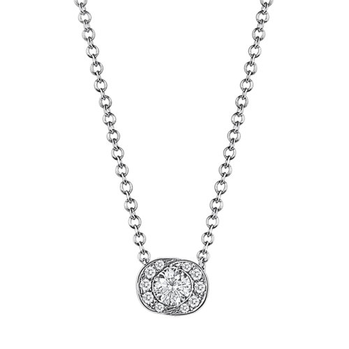 BVLGARI/寶格麗 經典INCONTRO D’AMORE系列 18K金白金鑲嵌鉆石項鏈355249