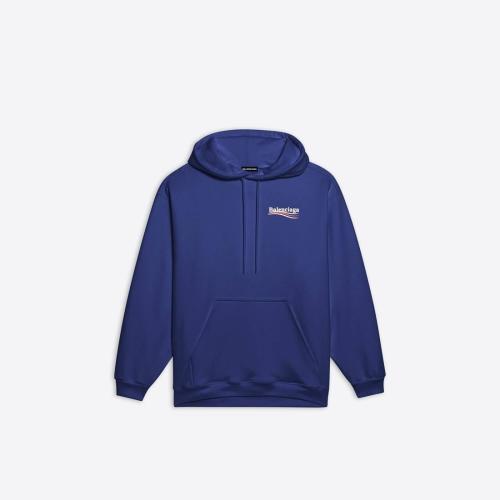  BALENCIAGA巴黎世家 22年春夏 男士 衛(wèi)衣 Men's Political Campaign Hoodie in Pacific Blue/w 預(yù)定商品1-3周發(fā)貨