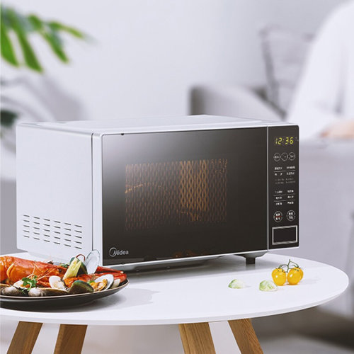 Midea/美的 美的快捷微波爐微電腦操控智能蒸煮菜單21升平板加熱PM2003