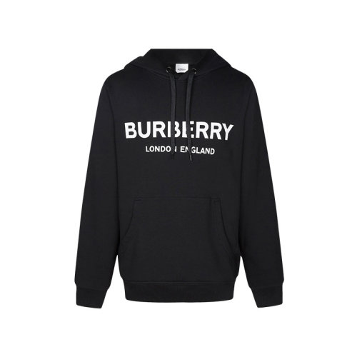 BURBERRY/博柏利 巴寶莉男裝 男士黑色棉質(zhì)印花字母LOGO連帽秋冬衛(wèi)衣 80095091