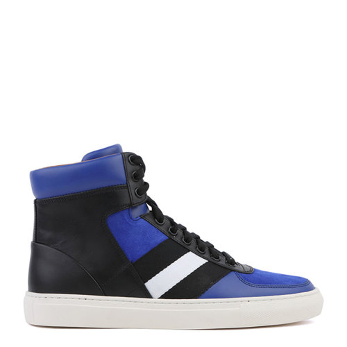 BALLY/巴利 男士純藍色牛皮高幫運動鞋 HEWIE/452