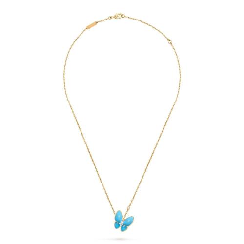  VCA梵克雅寶 22年秋冬 女士 吊墜 Pendentif Deux Papillons Or jaune 750/1000， Diamant， Tur