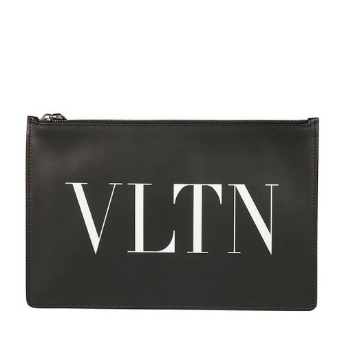 Valentino/華倫天奴  男包男士黑色皮革時尚經典品牌LOGO拉鏈手拿包  RY2P0483LVN 0NO