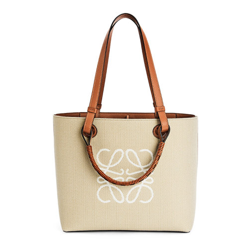 LOEWE/羅意威   Small Anagram Tote系列 女士小號淺褐色/棕褐色Anagram提花牛皮手提單肩斜挎包0010553105