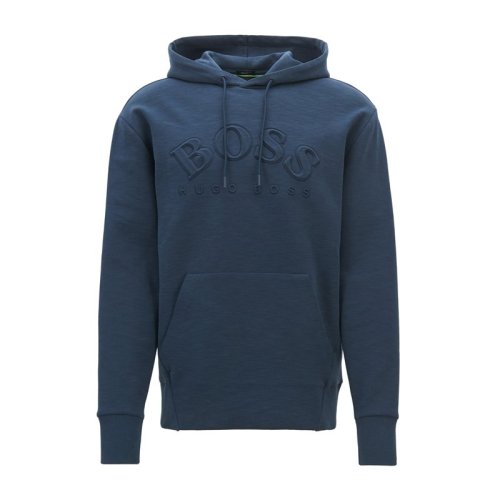 HUGO BOSS/雨果波士 男裝 服飾 純色logo標識時尚休閑連帽 男衛(wèi)衣