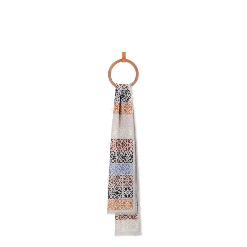  LOEWE羅意威 22年秋冬 女士 圍巾 Anagram lines scarf in wool and cashmere F603253X01-1357