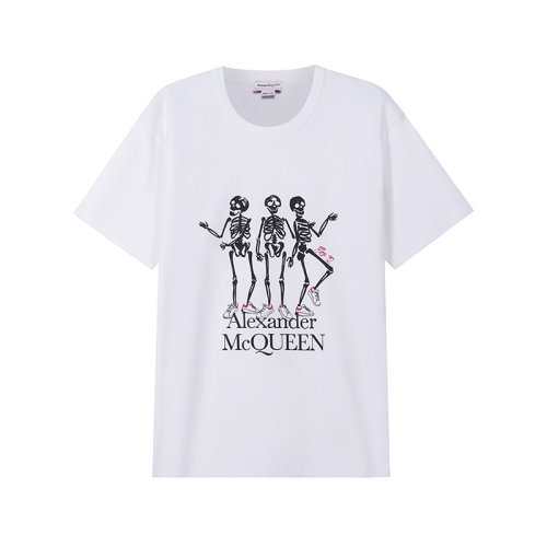 Alexander McQueen/亞歷山大麥昆【22春夏新款】男士棉質圓領短袖T恤 682530 QSZ62