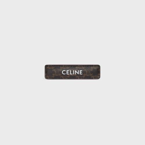  CELINE賽琳思琳 22年秋冬 女士 發(fā)夾 標(biāo)志印花牛皮革、鐵合金和人造革發(fā)夾 46Z962TSC.04GT