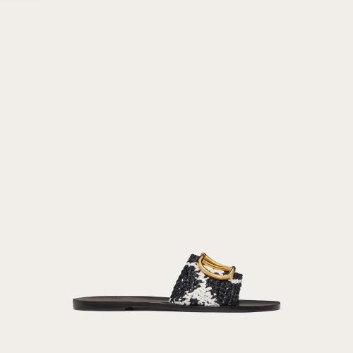  VALENTINO華倫天奴 22年秋冬 女士 平底涼鞋 MULES EN RAPHIA a MOTIF GIRAFFA RE-EDITION 1W2