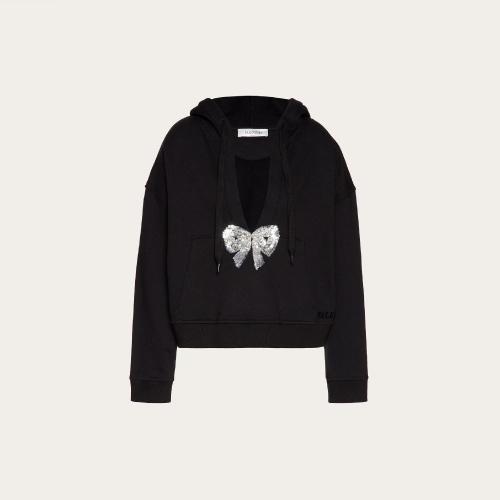  VALENTINO華倫天奴 22年秋冬 女士 衛衣 SWEAT-SHIRT EN JERSEY BRODé XB3MF13U73T0NO