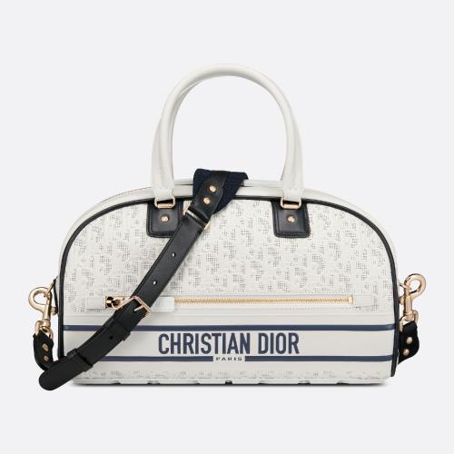  DIOR迪奧 22年秋冬 女士 手提包 中號 Dior Vibe Bowling 拉鏈手袋 M6202ODDV_M933
