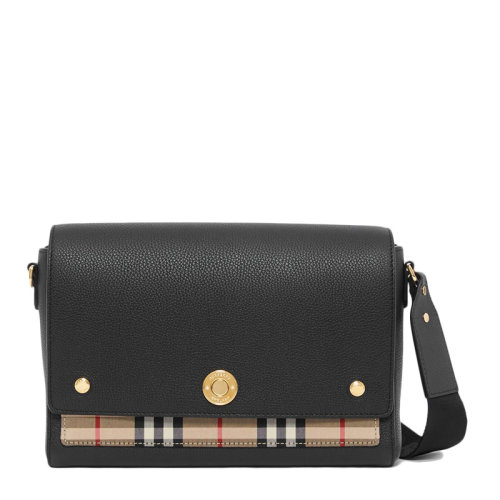 BURBERRY/博柏利 女士Vintage格紋拼皮革Note斜挎包單肩包女包 802111 多色可選
