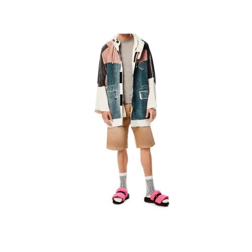 LOEWE羅意威 22年秋冬 男士 長袖襯衫 Printed hooded parka in linen and cotton H664Y02W41-