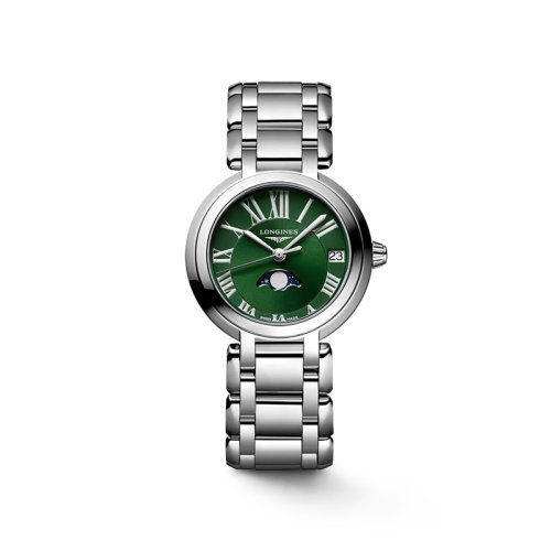 LONGINES/浪琴 22年秋冬新款 心月系列 女士橄欖綠色表盤石英機芯精鋼表殼表帶腕表30.5毫米L8.115.4.61.6