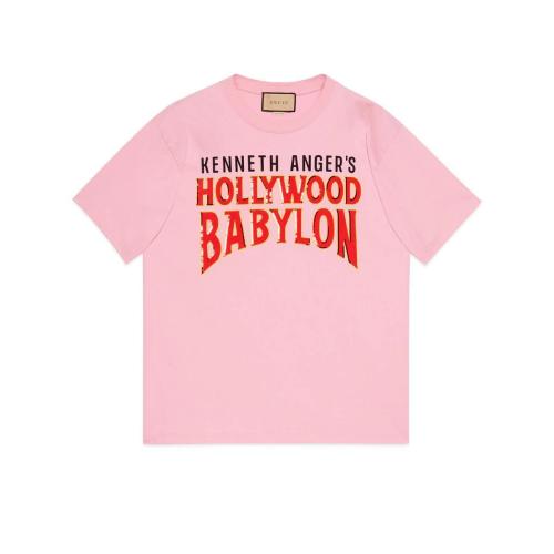  GUCCI古馳 22年秋冬 女士 飾“Hollywood Babylo”印花棉質T恤 616036 XJEJU 5904