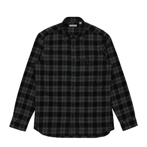 BURBERRY/博柏利 巴寶莉 男士 服裝  灰色翻領(lǐng)格紋長袖襯衫 男士長袖襯衫