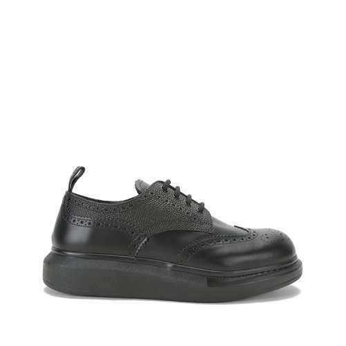Alexander McQueen/亞歷山大麥昆 2021款 男士皮革Hybrid系帶皮鞋 586200 WHX53