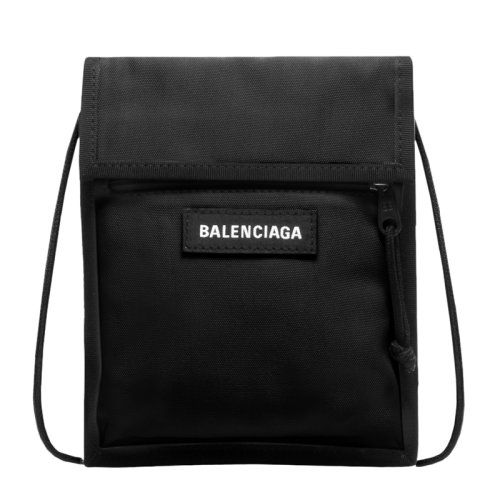 Balenciaga/巴黎世家 Explorer系列女士黑色尼龍經(jīng)典字母徽標印花裝飾單肩包斜挎包手拿包錢包男包 532298-9TYY5-1000
