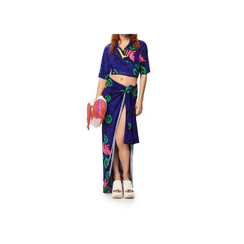  LOEWE羅意威 22年秋冬 女士 短袖襯衫 LOEWE peace cropped top in viscose S616Y23X15-9990