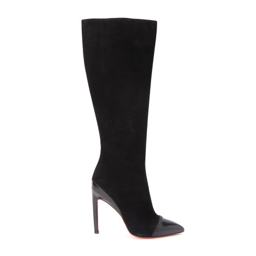 SANTONI(圣東尼) 【寺庫限量】SANTONI/圣東尼女士真皮高筒長靴WSNI55857OP1CBGVN01 棕+黑 39
