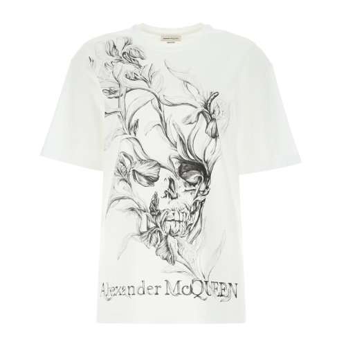 Alexander McQueen 亞歷山大·麥昆 男裝 服裝 棉質骷髏頭印花圓領 男士短袖T恤