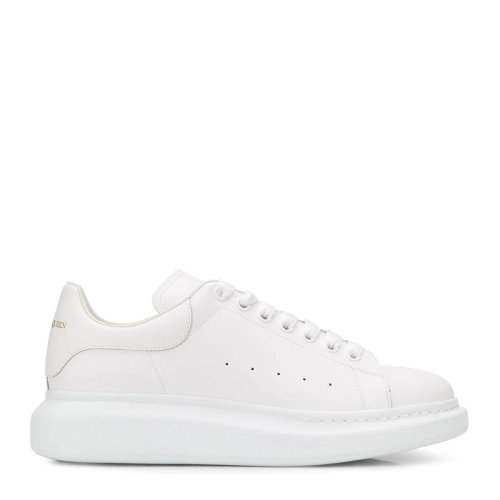Alexander McQueen/亞歷山大麥昆 女士時尚白色經(jīng)典牛皮休閑鞋跑步鞋板鞋平底鞋運動鞋小白鞋女鞋 553680-WHGP5-9000