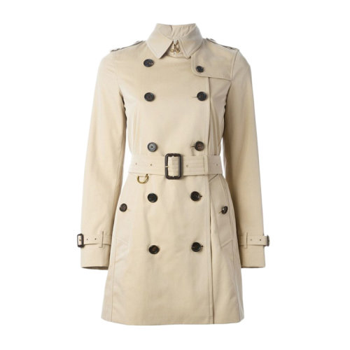 Burberry 博柏利 女士 服裝  卡其色棉質雙排扣收腰風衣 女士風衣