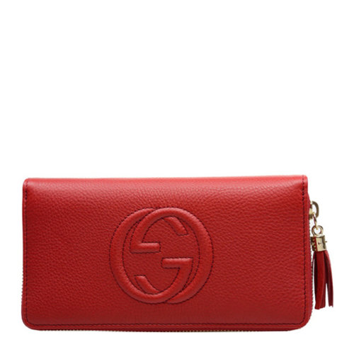 GUCCI 古馳 女士雙G標識牛皮長款錢夾錢包