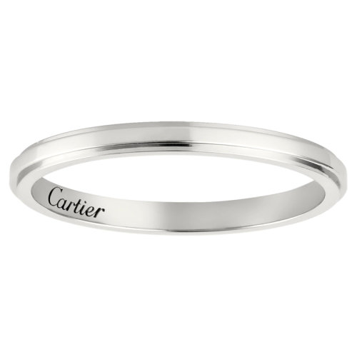 CARTIER/卡地亞 Cartier d'Amour pt950鉑金簡約經典無鉆結婚求婚訂婚對戒戒指   B4094000