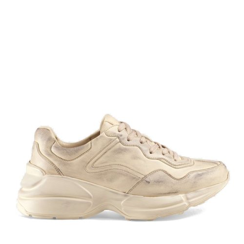 GUCCI/古馳  Rhyton 女士象牙白皮革老爹鞋 550046 A9L00 9522