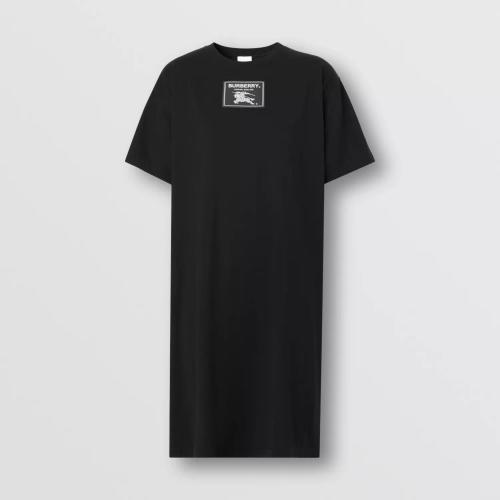  BURBERRY 22年秋冬 女士 Prorsum 標簽棉質 T 恤衫式連衣裙 80650201
