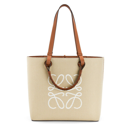 LOEWE/羅意威   Small Anagram Tote系列 女士淺褐色/棕褐色Anagram提花牛皮手提單肩斜挎包0010553121