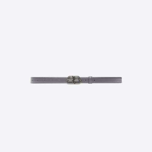  BALENCIAGA巴黎世家 22年春夏 女士 腰帶 Womens Bb Thin Belt In Grained Calfskin  in Dark