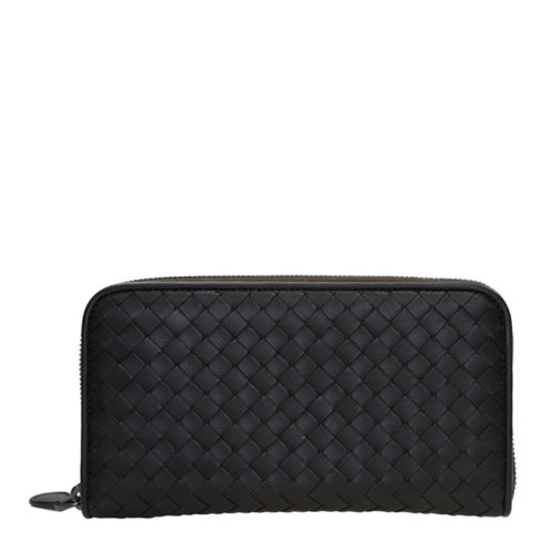 Bottega Veneta/葆蝶家  中性深棕色羊皮經(jīng)典編織全拉鏈?zhǔn)绞帜冒X包女包 114076-V001N-2006