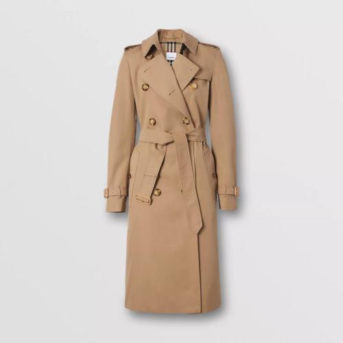  BURBERRY 22年秋冬 女士 徽標(biāo)圖案棉質(zhì)嘎巴甸 Trench 風(fēng)衣 80410991 預(yù)定商品1-3周發(fā)貨