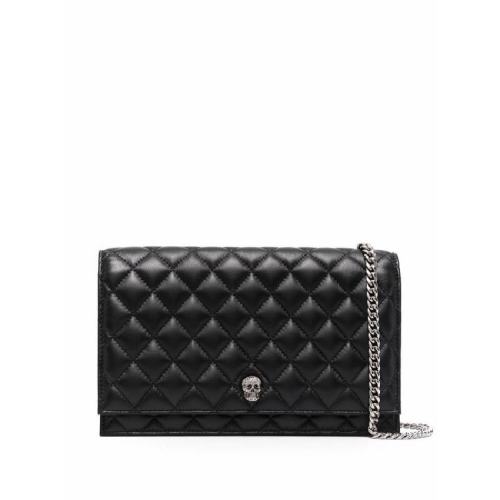  Alexander McQueen/亞歷山大麥昆 女士黑色小牛皮單肩包 647289-14A55-1000 PLSX