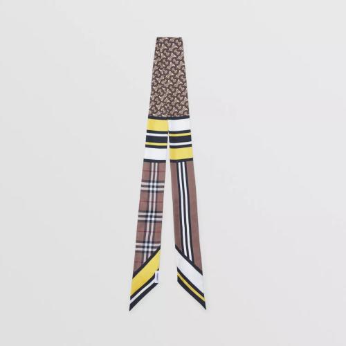  BURBERRY 22年秋冬 女士 蒙太奇印花窄版絲巾 80459701 預(yù)定商品1-3周發(fā)貨