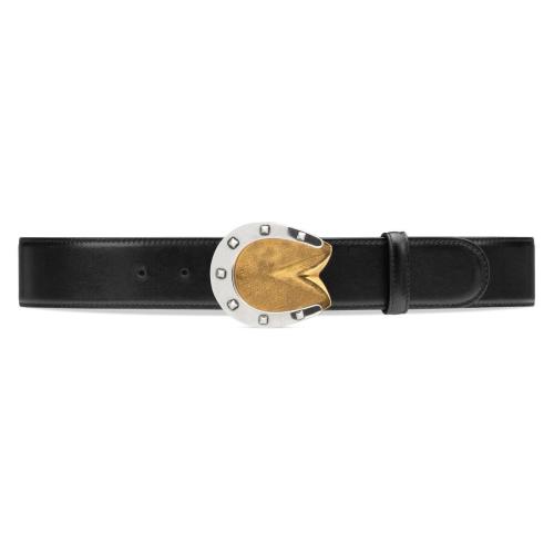  GUCCI古馳 22年秋冬 男士 馬蹄形搭扣皮革腰帶 698566 0YA0X 1000