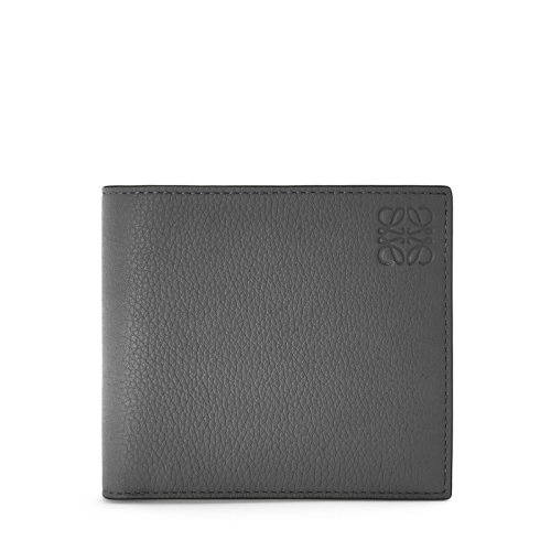 LOEWE/羅意威  男士無煙煤色粒面小牛皮方形雙折錢包0010596641